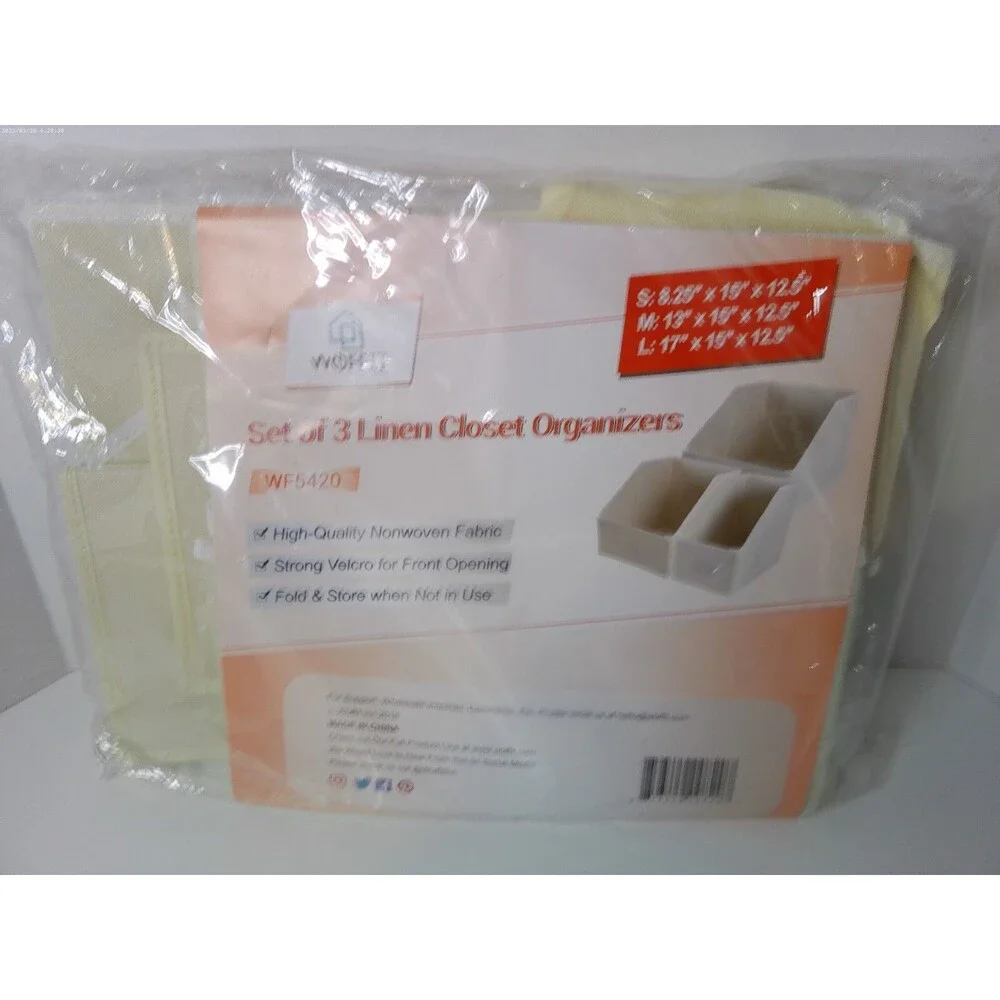 Woffit Set Of 3 Linen Closet Organizers